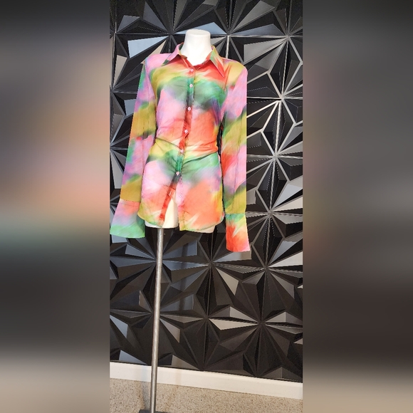 PrettyLittleThing Multicolor Tie-Dye Shirt - Picture 1 of 3